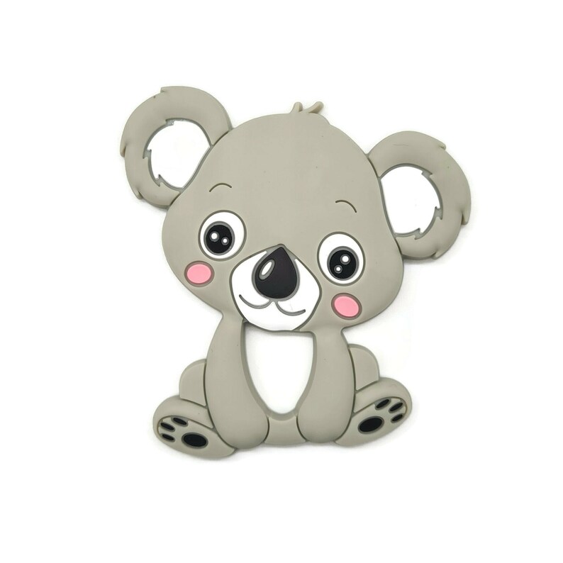 Koala mordedor bebé silicona koala rosa y azul juguete sensorial koala juguete para la dentición Gris