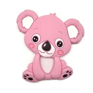 Koala mordedor bebé silicona koala rosa y azul juguete sensorial koala juguete para la dentición Rosa