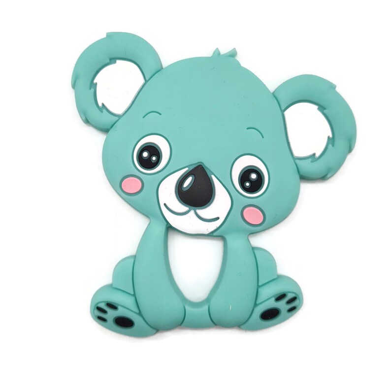 Koala mordedor bebé silicona koala rosa y azul juguete sensorial koala juguete para la dentición Turquoise