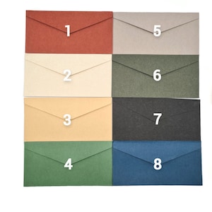 Enveloppes lettre DL couleur 180 g/m² 11 x 22 cm lot de 5 ou 10 enveloppes de mariage image 2