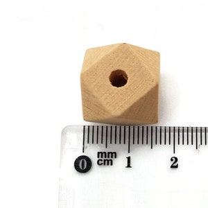 Perline di legno Poligono Perlina esagonale di legno 12,14 16, 18, 20, 25, 30 mm 5, 10 o 20 pezzi immagine 3