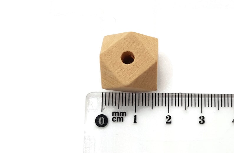 Cuentas de madera Polígono Cuenta hexagonal de madera 12,14 16, 18, 20, 25, 30 mm 5, 10 o 20 piezas imagen 3