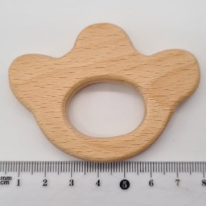 Wooden Animal Teether Natural Beech Wood Unfinished Baby Teething crown