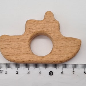 Wooden Animal Teether Natural Beech Wood Unfinished Baby Teething ship