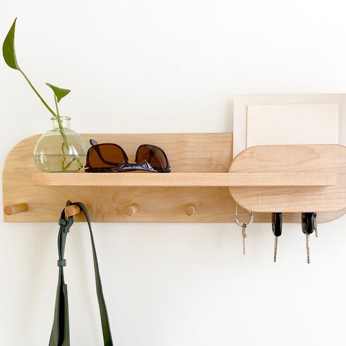 Coat Rack With Shelf Key Holder for Wall Key Hanger Etsy