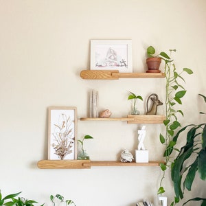 Hardwood Floating Shelf, Reversible Wall Shelves, Custom Wall Mount Shelves, Small to Large Shelving