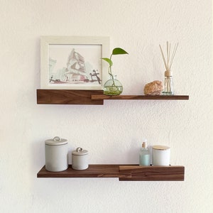 Hardwood Floating Shelf, Modern Reversible Wall Shelves, Custom Wall Mount Shelves, Small to Large Shelving