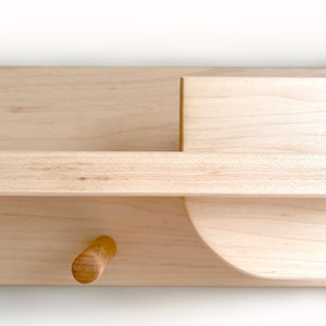 Hardwood Maple Entryway Organizer, Wall Mount Coat Rack With Shelf, Key ...