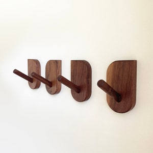 Mid-Century Modern Wall Hooks, Hardwood Peg Hanger for Coat, Bag, Hat and Accessories, Entryway Wall Hooks, Home Decor image 9