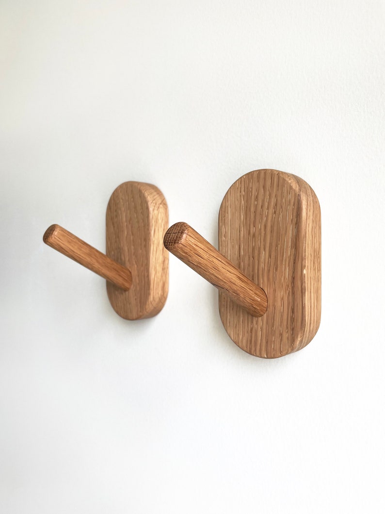 Mid-Century Modern Wall Hooks, Hardwood Peg Hanger for Coat, Bag, Hat and Accessories, Entryway Wall Hooks, Home Decor image 4