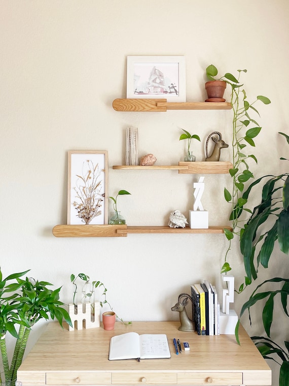 Hardwood Floating Shelf Reversible Wall Shelves Custom Wall Mount Shelves Small to Large Shelving Etsy