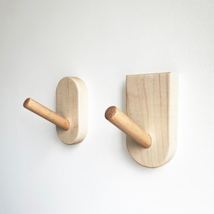 Mid-Century Modern Wall Hooks, Hardwood Peg Hanger for Coat, Bag, Hat and Accessories, Entryway Wall Hooks, Home Decor image 6