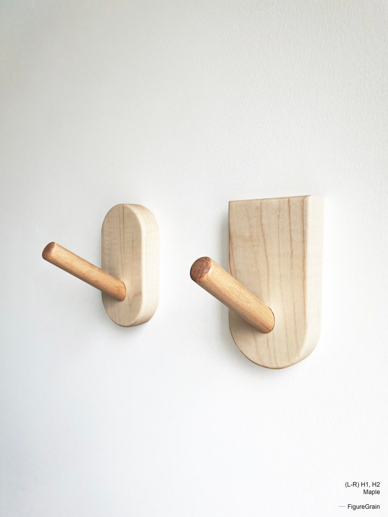 Mid-Century Modern Wall Hooks, Hardwood Peg Hanger for Coat, Bag, Hat and Accessories, Entryway Wall Hooks, Home Decor image 6