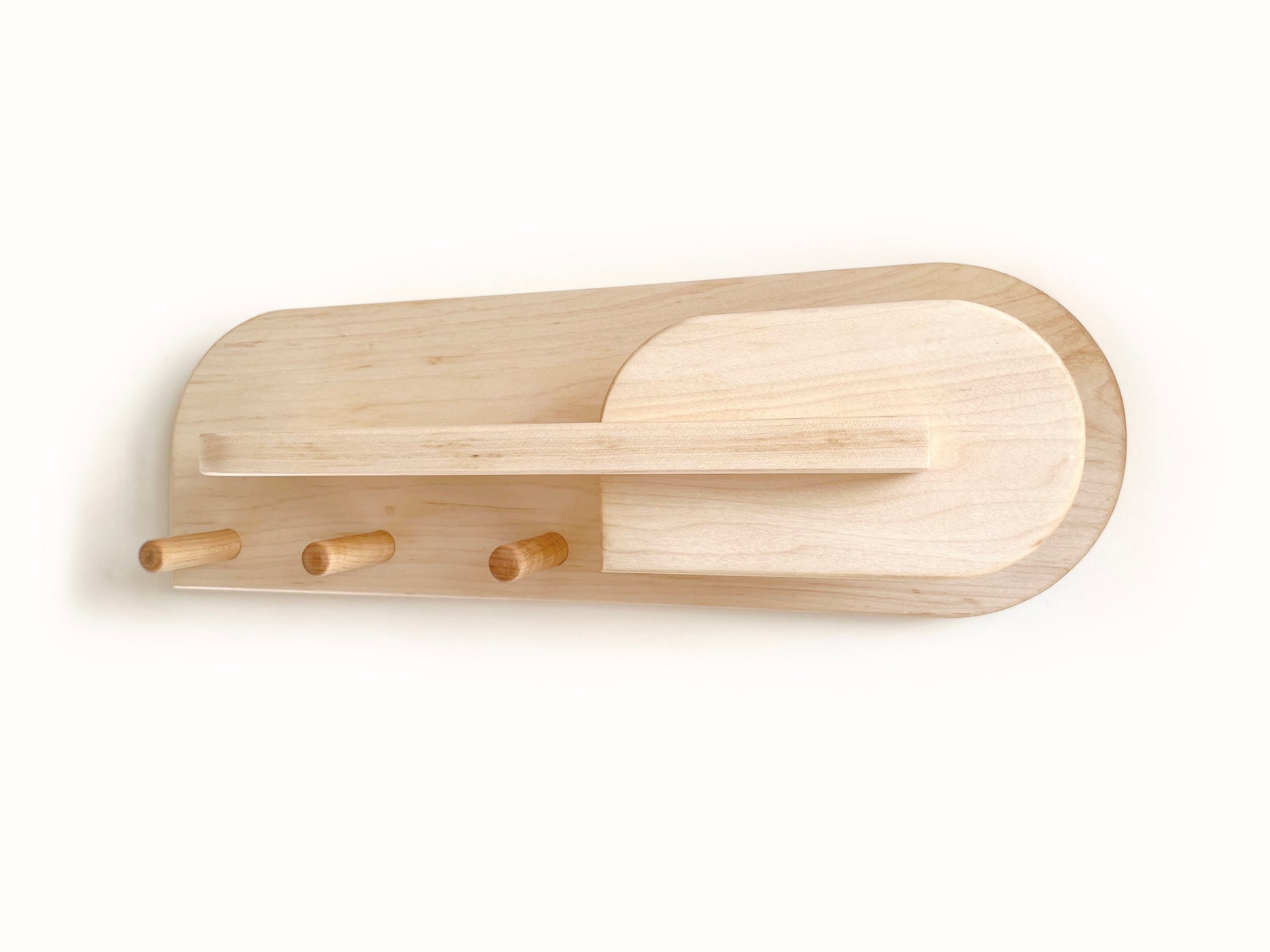 Hardwood Maple Entryway Organizer Wall Mount Coat Rack With - Etsy