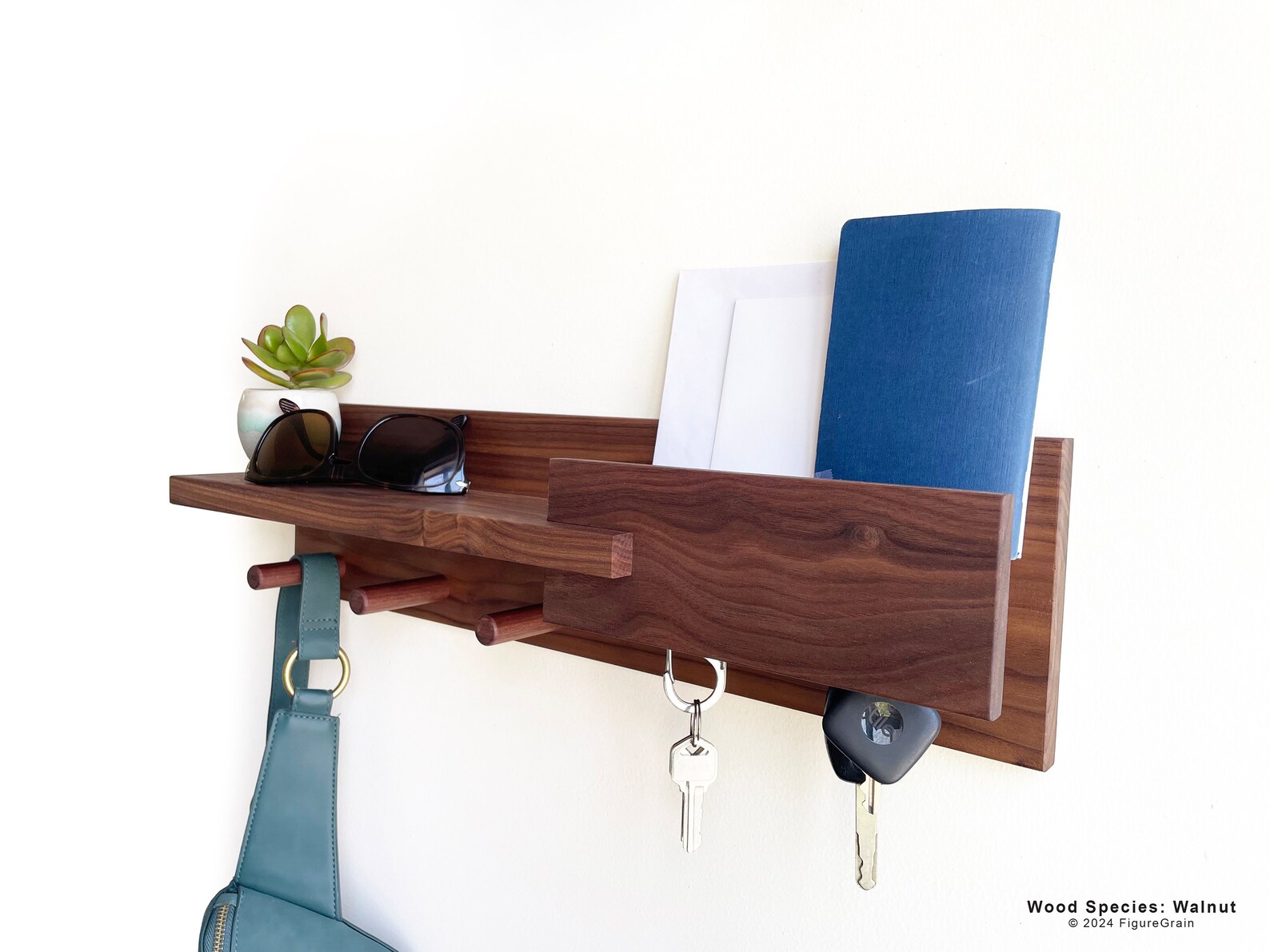 Entry Key Rack Modern Modern Entryway Organizer, Key Holder, Wall Mount Coat Rack With Shelf ...