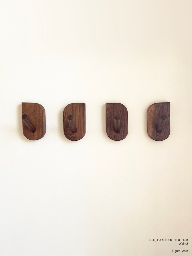 Mid-Century Modern Wall Hooks, Hardwood Peg Hanger for Coat, Bag, Hat and Accessories, Entryway Wall Hooks, Home Decor image 8