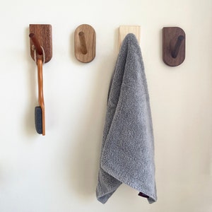 Mid-Century Modern Wall Hooks, Hardwood Peg Hanger for Coat, Bag, Hat and Accessories, Entryway Wall Hooks, Home Decor image 2