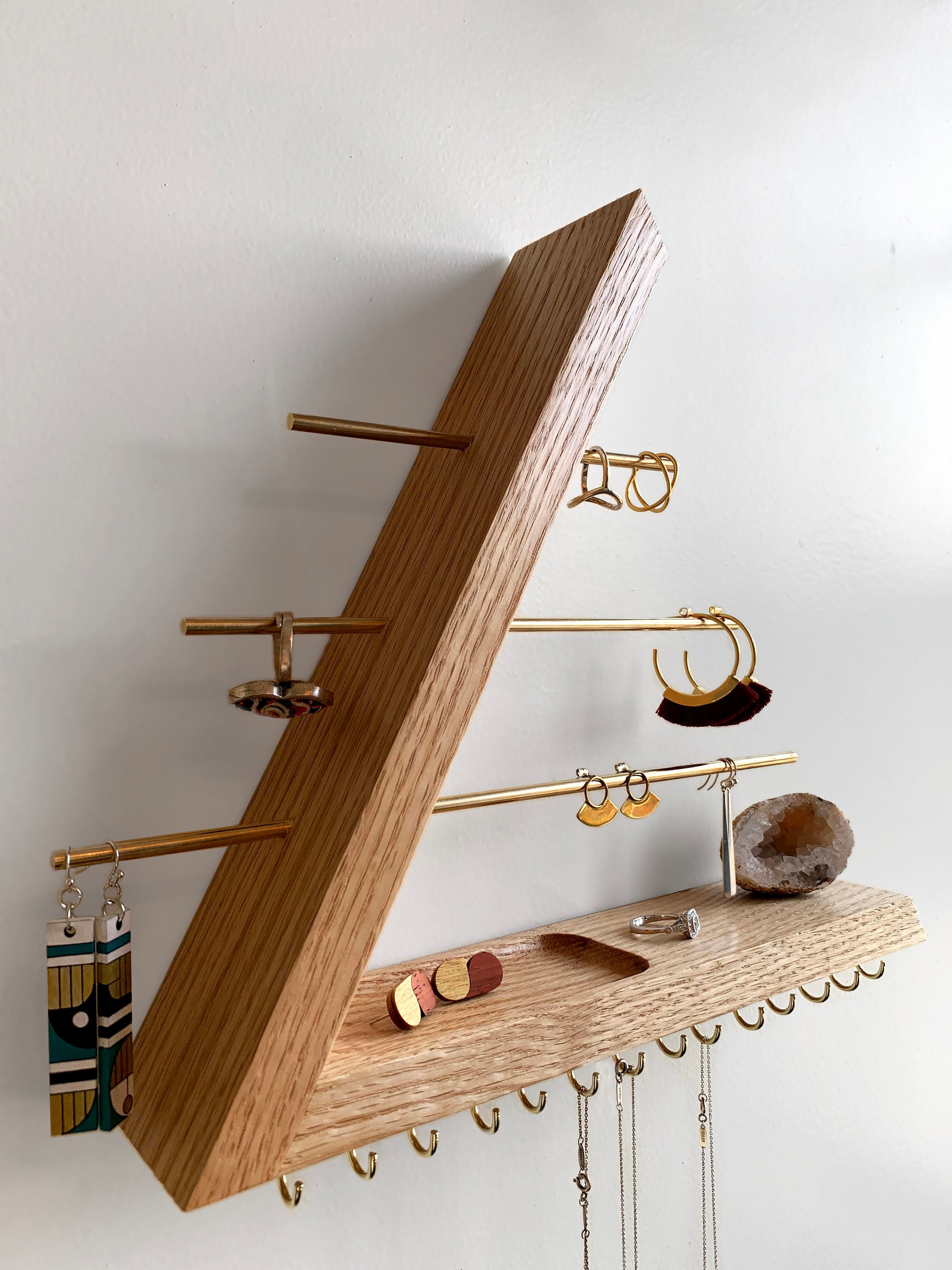 Deluxe Jewelry Holder Organizer Honey Oak – Jewelry Holders For You