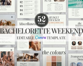 Bachelorette Weekend Planner, Bachelorette Itinerary, Weekend Planner, Editable Template, Bachelorette Party, Digital Bachelorette Planner