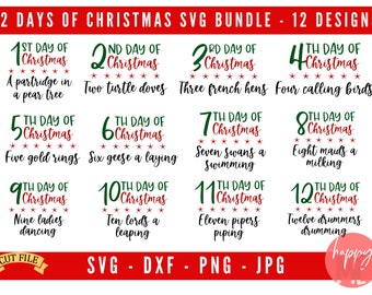 Download 12 Days Of Christmas Svg Etsy