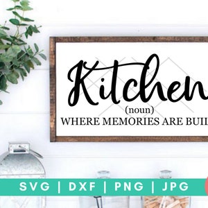 Küche, wo Erinnerungen gebaut werden - Küche & Zuhause digital geschnitten Datei - Svg, Dxf, Png und Jpg