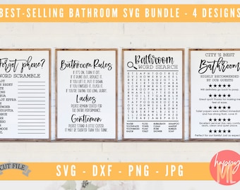 Best Selling Bathroom Bundle SVG, Bathroom Bundle SVG, Restroom Bundle svg, Bathroom Rules svg, Word Search svg, Forgot Phone svg, Funny svg