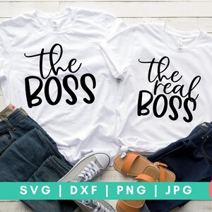 Satz von 2 | Der Boss und der echte Boss SVG, paar Shirt Svg, seine und ihre SVG, Hochzeit Shirts Svg, ich do Crew Svg, Braut Hemden Svg, geschnitten Datei