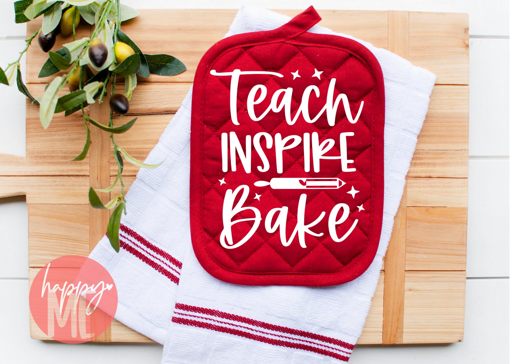 Teach Inspire Bake SVG Lehrer Zitat svg Lehrer Wertschätzung Etsy