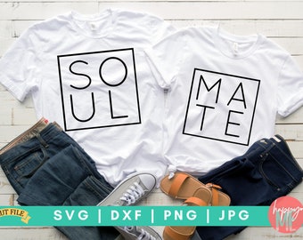 Set of 2 | Soul and Mate SVG, Soulmate SVG, Couple Shirt svg, I Asked I Said Yes SVG, Wifey and Hubby svg, Wedding Shirts svg, dxf and png