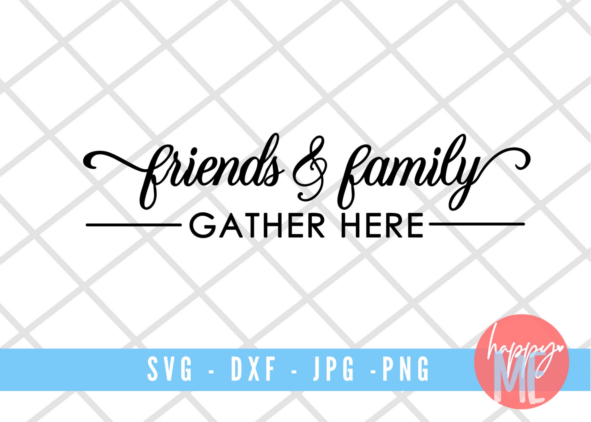 Targa In Legno Rustica "Friends And Family Gather Here" – Cornice 61x20 Cm, Con Foro Per Appendere, Regalo Casa
