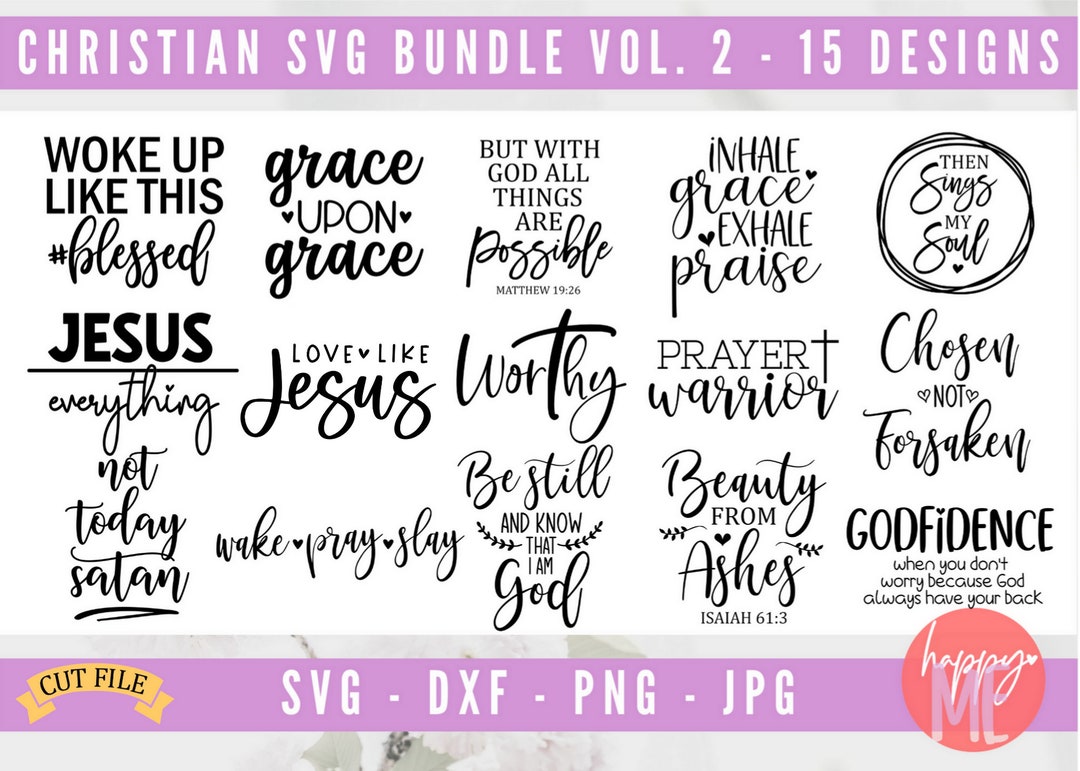 Christian Bundle SVG, Bible Verse Bundle, Jesus SVG, Faith SVG ...