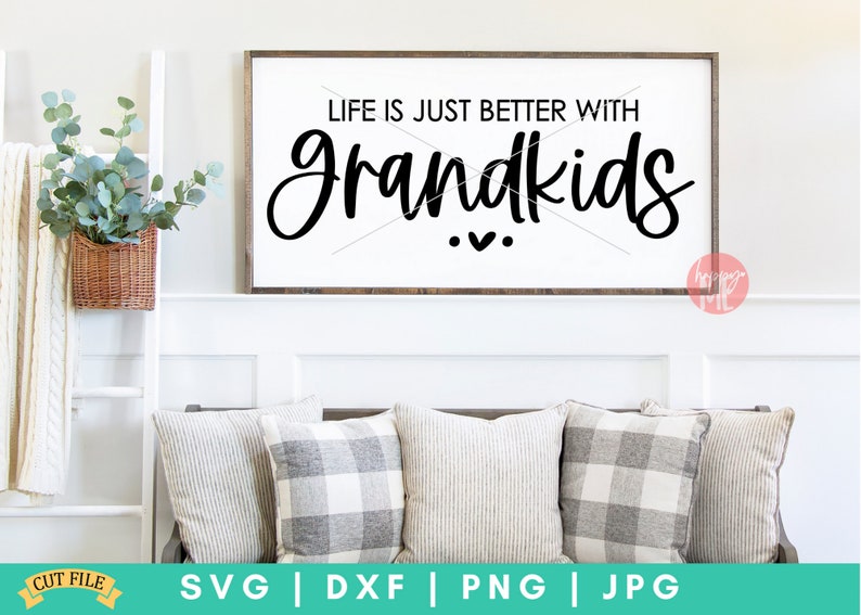 thumbnail image 2 of CIANMGD Life Is Just Better With Grandkids Wood Picture Frame, Grandparents Day 2 of 9
