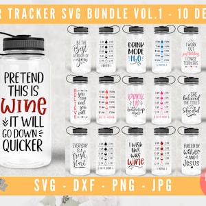 Wasser Tracker Bundle, Wasser Tracker SVG, Wasserflasche Svg, Dxf sofortiger Download, Wasser Tracker SVG Bundle, trinken Sie Ihr Wasser Svg, Fitness Svg