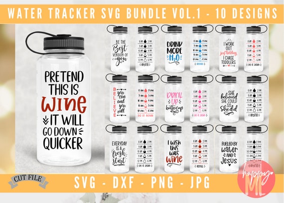 Water Tracker Bundle, Water Tracker SVG, Water Bottle svg, dxf instant download, Water Tracker SVG Bundle, Drink Your Water svg, Fitness svg