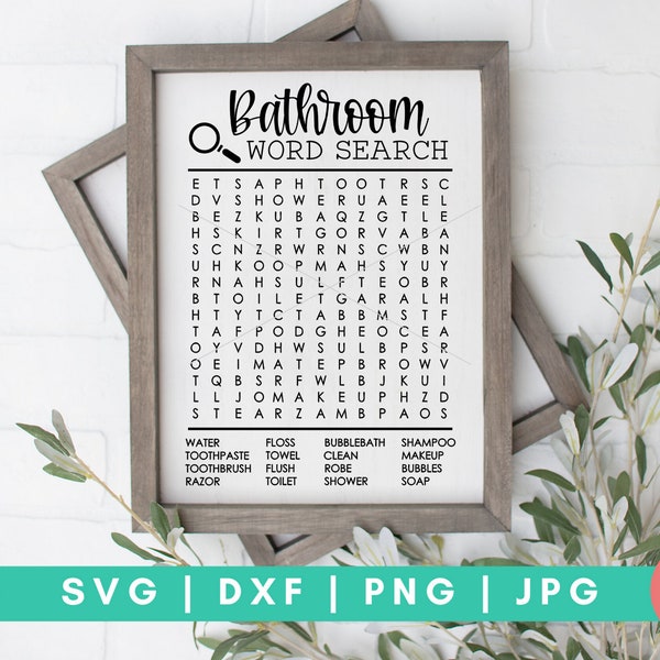 Bathroom Word Search SVG, Word Search SVG, Bathroom Signs svg, Bathroom Rules svg, Crossword svg, Forgot Your Phone svg, Restroom sign svg