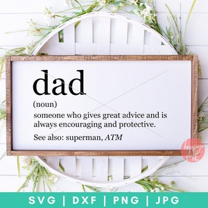 Definição de pai SVG, Dia dos Pais Svg, Melhor pai de todos os tempos SVG, Dad Life, Ceo of the House SVG, Dxf e Png download instantâneo, Wood Signs Svg