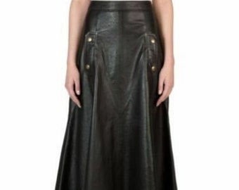 HOT Women/'s Genuine Lambskin 100/% Leather Mini Skirt Stylish Slim Fit Blue Skirt