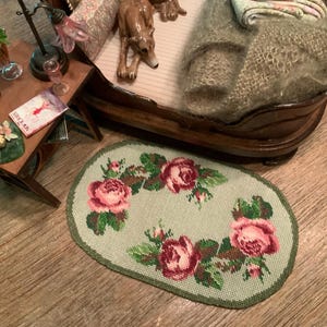 Needlepoint dollhouse carpet