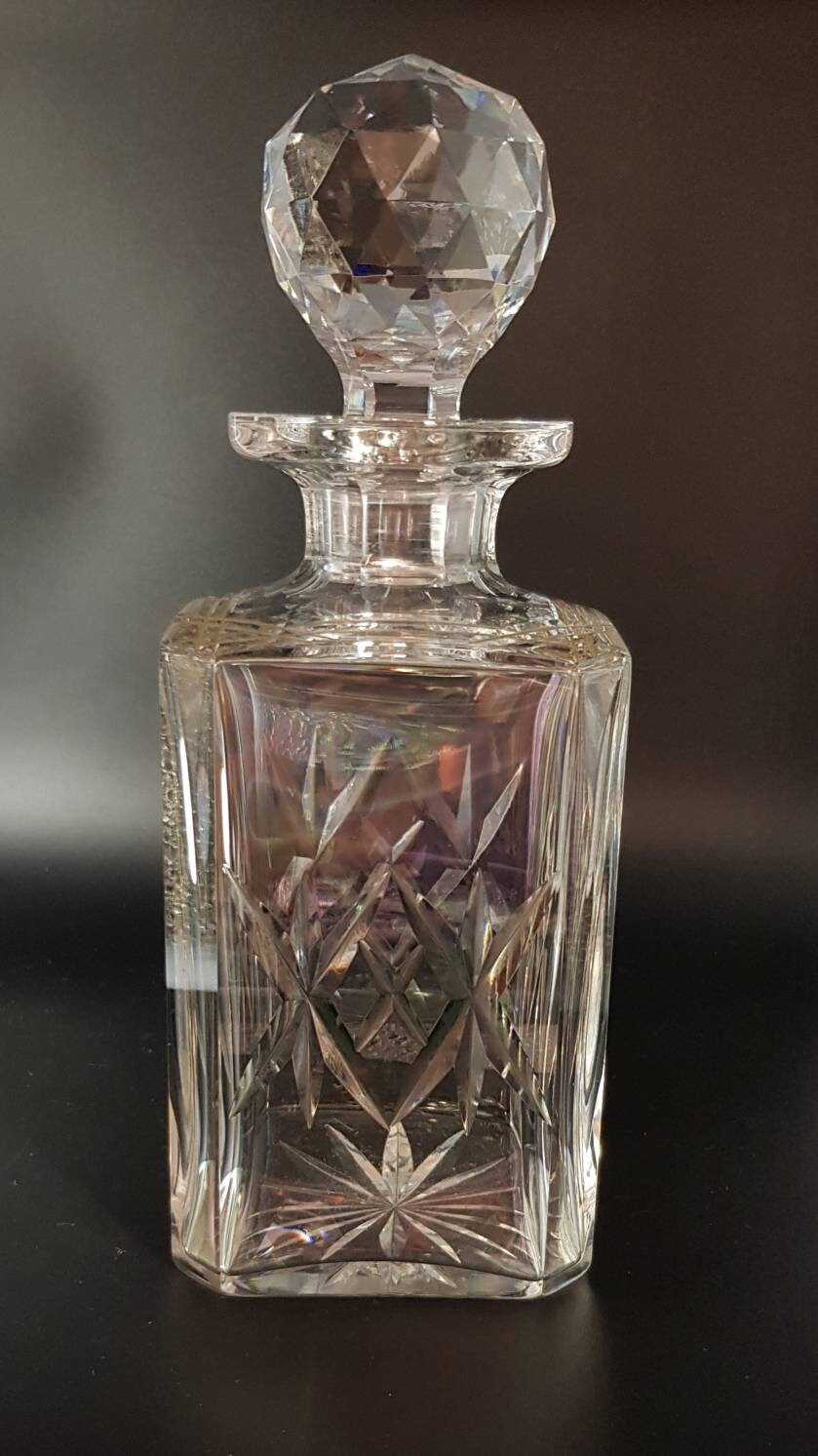 Royal Doulton Crystal Square Whiskey Decanter Etsy