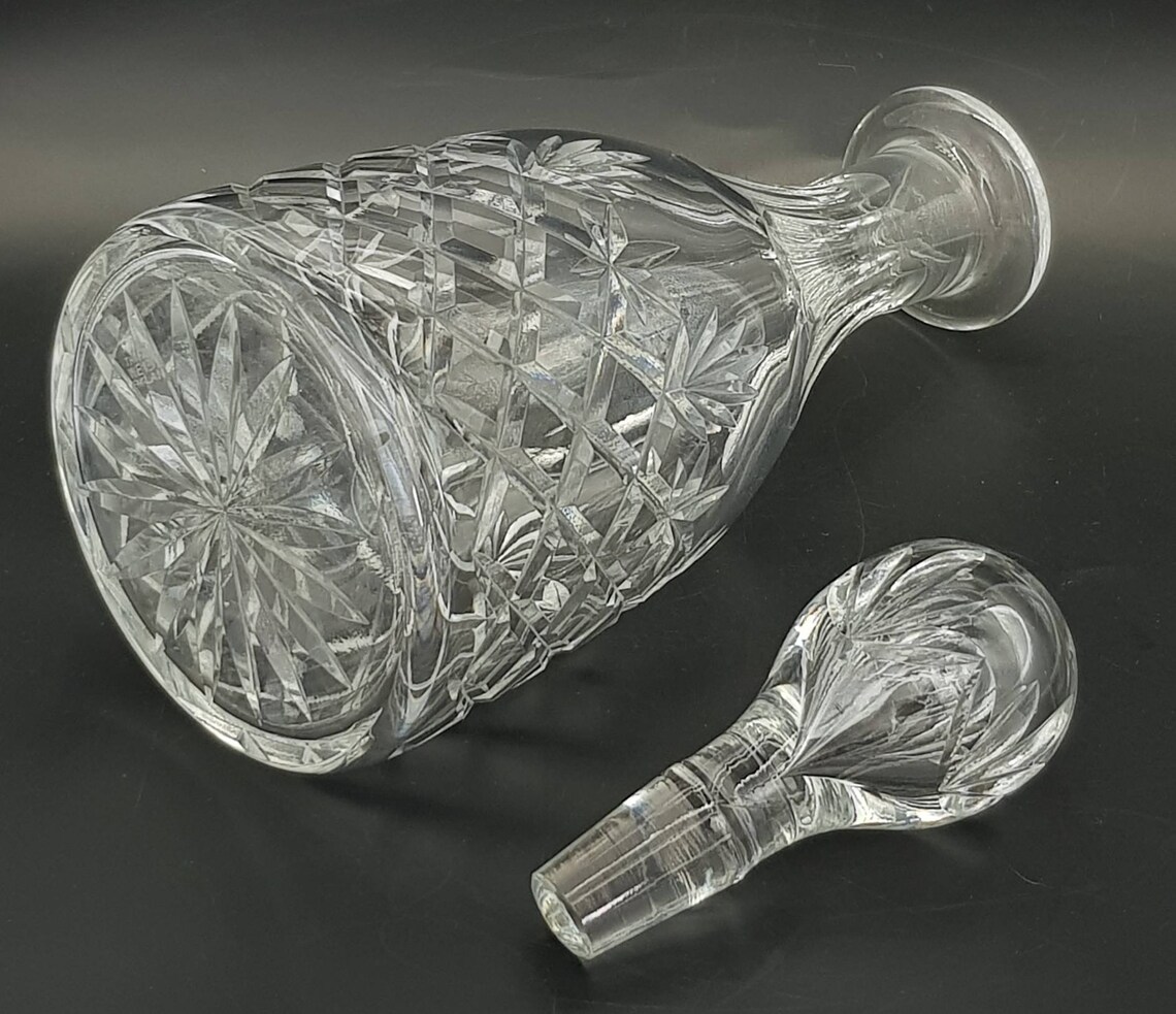 Vintage THOMAS WEBB Lead Crystal Decanter Etsy