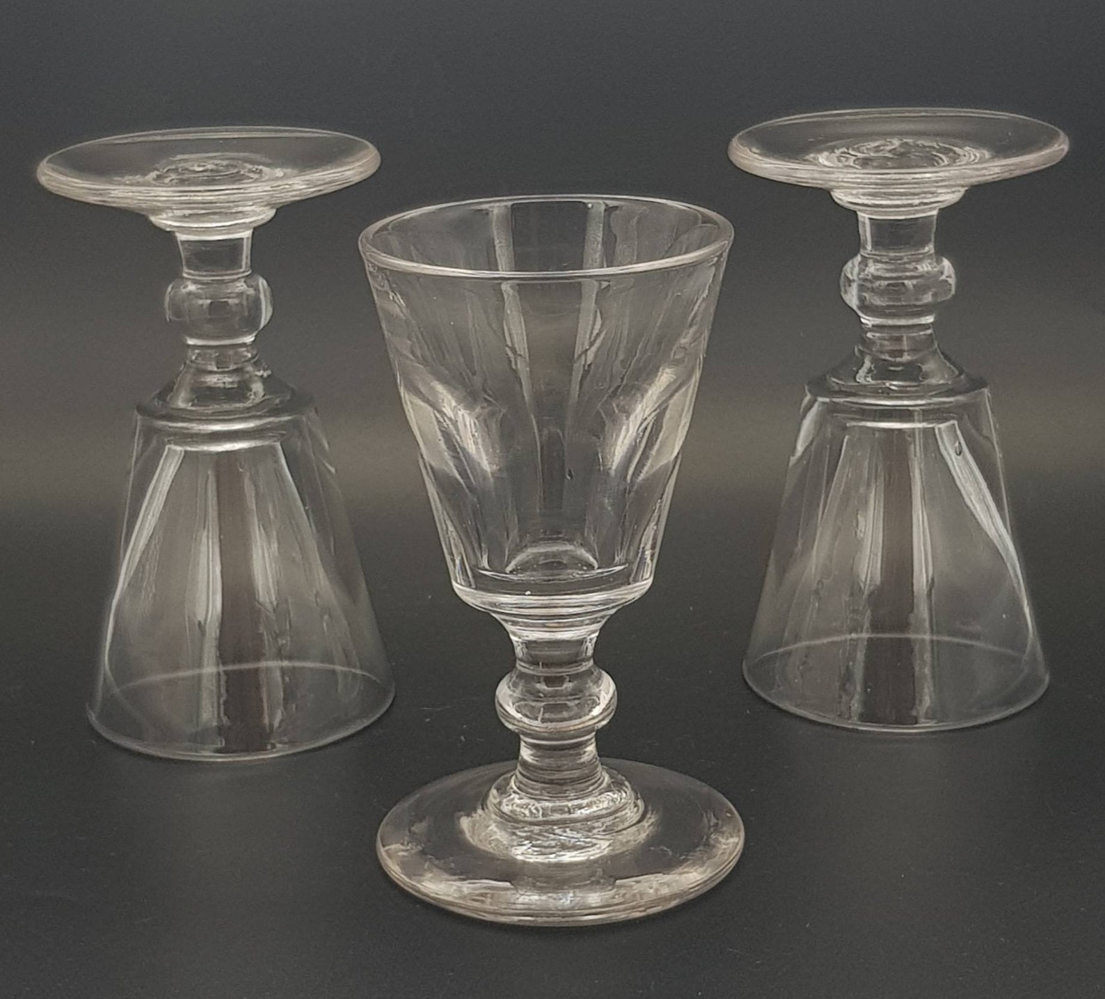 Three Small Rummer/ Wine Glasses. Bucket Bowl Etsy UK