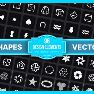 96 formes, formes BIG BUNDLE svg, abstrait, formes vectorielles géométriques, formes de logo