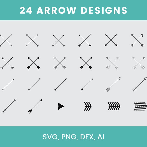 24 Arrow Designs Svg / Vector badges svg / Files for Cricut / Cut Files / Silhouette / Clipart / Vector