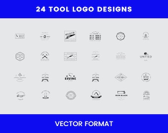 24 Realistic Tools Logo Designs, Svg / Vectors (EDITABLE) svg / Files for Cricut / Cut Files / Silhouette / Clipart / Vector