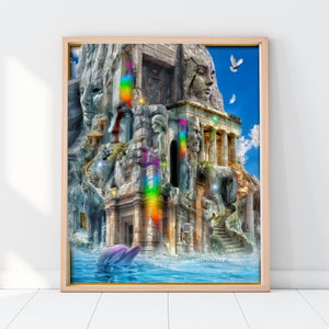 ANCIENT STRUCTURES - Visionary Art Giclee Poster - 16 x 20 Inch