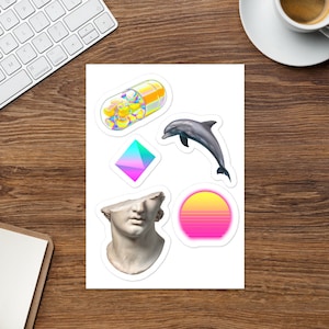 VAPORWAVE STICKERS - Vaporwave art, Retro Stickers, Neom Stickers, Custom Stickers