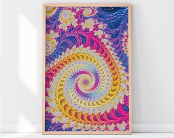Mandelbrot Fractal Giclée Poster - Psychedelic Geometry Art