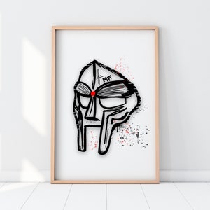 White MF DOOM Poster - Hip Hop Art - All 5 Star Reviews.