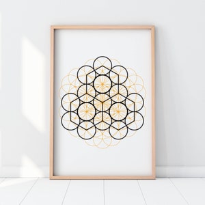 SACRED GEOMETRY ART- Giclée print, Geometric Wall Art, Flower of Life