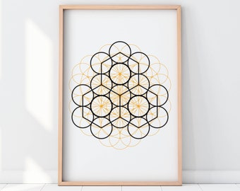 SACRED GEOMETRY ART- Giclée print, Geometric Wall Art, Flower of Life